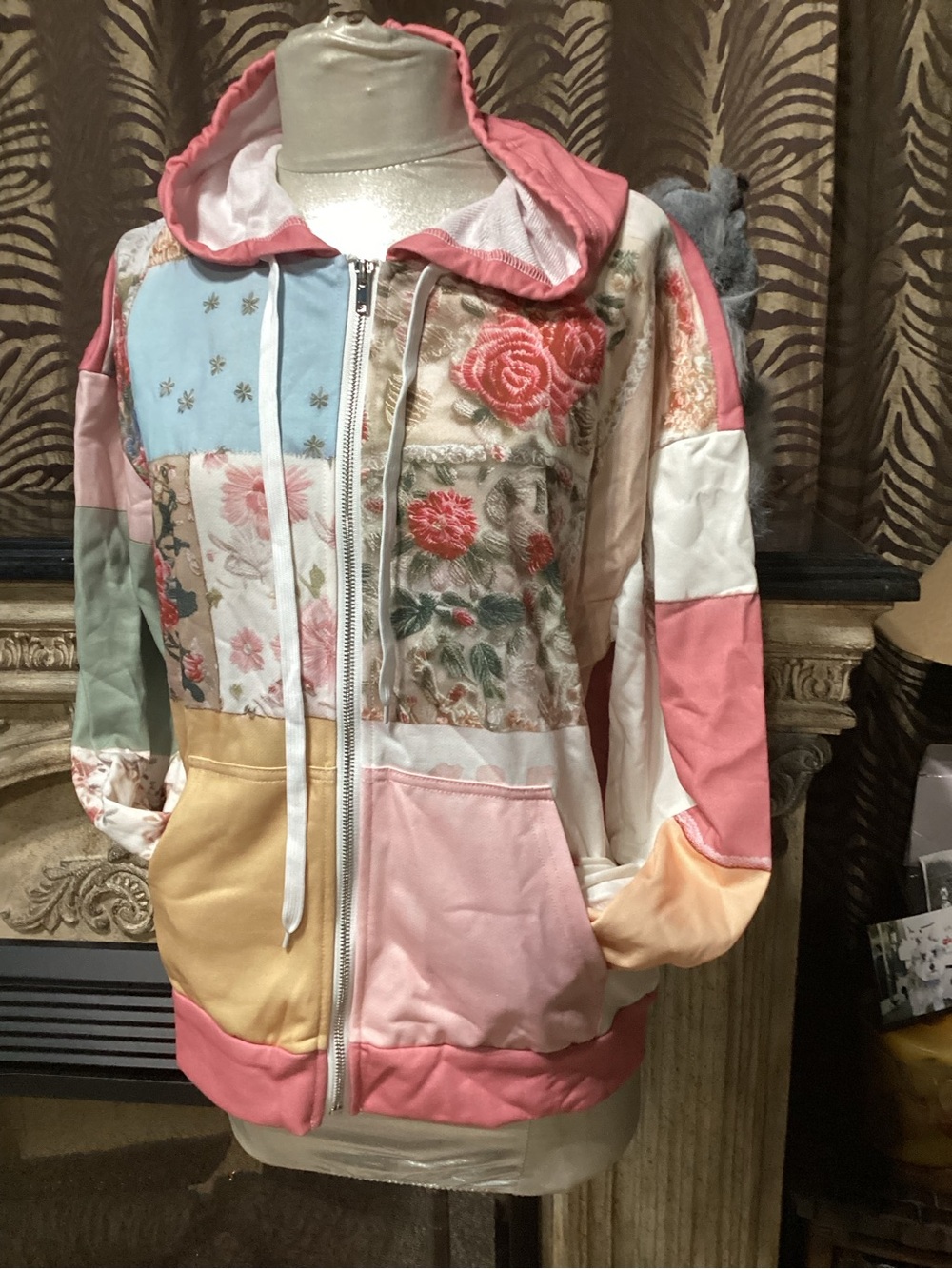 New cotton patchwork hoodie